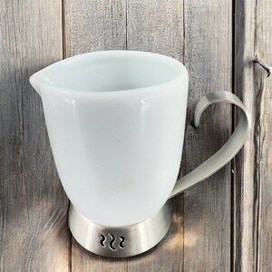 Trudeau Bianca Creamer Milk Jug Pitcher‎ Porcelain and Stainless Steel Handle